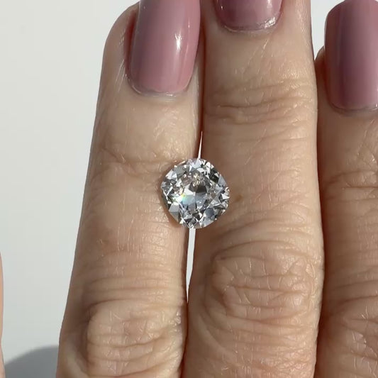 3.22ct F VS1 IGI Certified Old Mine Cut Cushion Lab Diamond