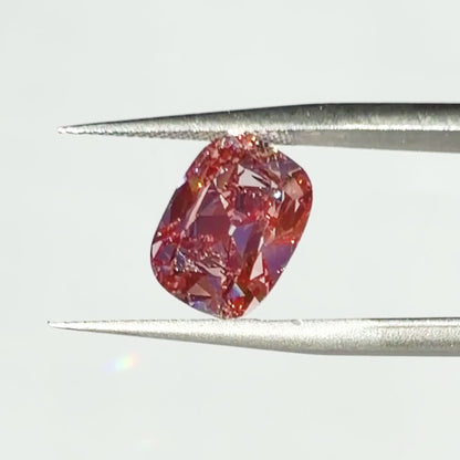 3.56ct Fancy Vivid Pink VS1 IGI Certified Old Mine Cut Cushion Lab Diamond