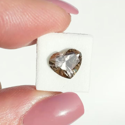 2.22ct Fancy Pinkish Brown VVS2 IGI Certified Heart Shaped Lab Diamond