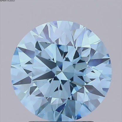2.6ct Fancy Vivid Blue VS1 IGI Certified Round Brilliant Lab Diamond
