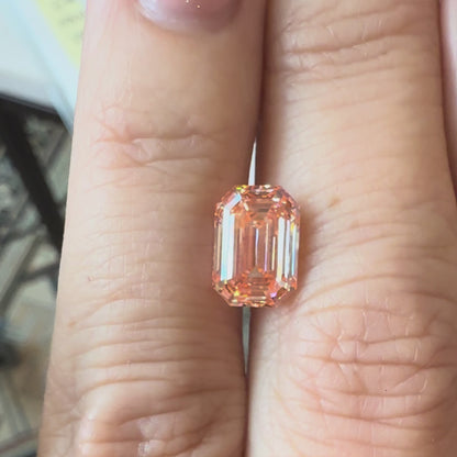 3.04ct Fancy Pink VVS2 IGI Certified Emerald Cut Lab Diamond
