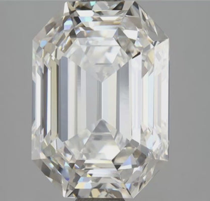4.09ct F VVS2 IGI Certified Antique Cut Emerald Lab Grown Diamond