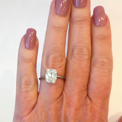 3.2ct E VS1 IGI Certified OId Mine Cut Cushion Lab Diamond