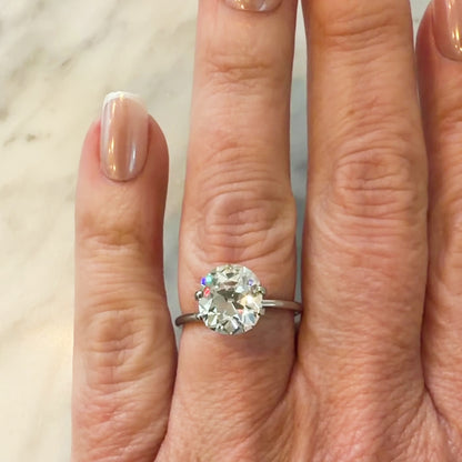 3.54ct F VVS2 IGI Certified Old Mine Cut Cushion Lab Diamond