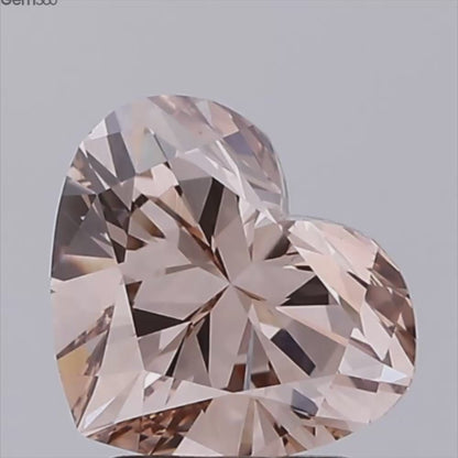 2.22ct Fancy Pinkish Brown VVS2 IGI Certified Heart Shaped Lab Diamond