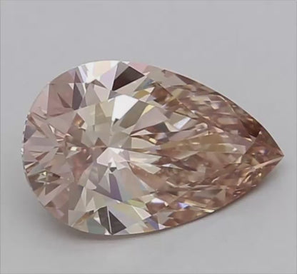 2.99ct Fancy Pinkish Brown VS1 IGI Certified Pear Brilliant Cut Lab Diamond