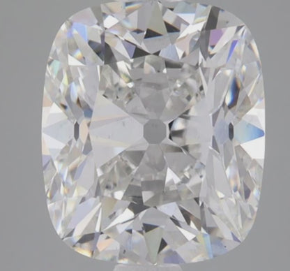 4.02ct F VS2 IGI Certified Old Mine Cut Cushion Lab Diamond