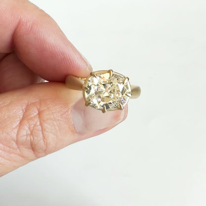 The Heirloom Chonk, 3.48ct Antique Cut Cushion Solitaire