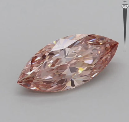 4.09ct Fancy Intense Pinkish Brown VS1 IGI Certified Marquise Lab Diamond
