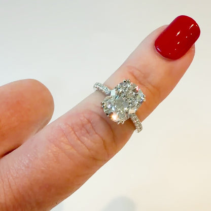 Old Mine Cut Cushion Pave Solitaire in Platinum