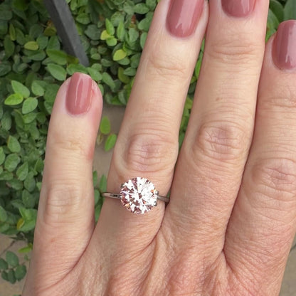 3.42ct Fancy Intense Pink VVS2 IGI Certified Round Brilliant Cut Lab Diamond