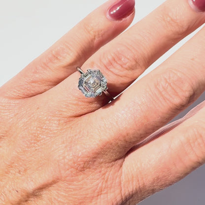 4.02ct F VVS2 Antique Cut Asscher IGI Certified Lab Diamond