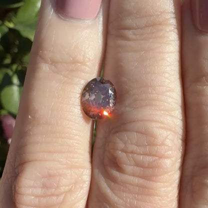 1.84ct Fancy Pinkish Brown VS1 IGI Certified Old Mine Cut Oval Lab Diamond