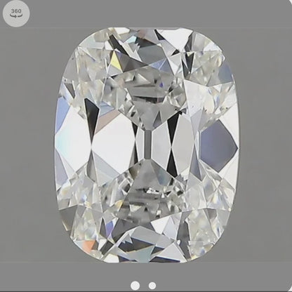 2.01ct F VS2 Old Mine Cut Cushion IGI Certified Lab Diamond
