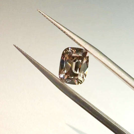 2.5ct Fancy Light Brown VS1 IGI Certified Old Mine Cut Cushion Lab Diamond