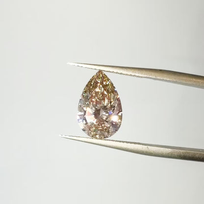 3.08ct Fancy Pinkish Brown VS1 IGI Certified Pear Brilliant Cut Lab Diamond
