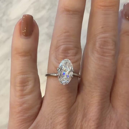 3.25ct E VVS2 IGI Certified Antique Cut Oval Lab Diamond