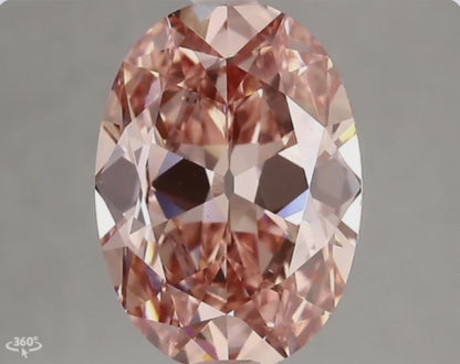 3.21ct Fancy Vivid Pink VS1 Old Mine Cut Oval Lab Diamond