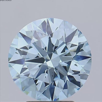 3.5ct Fancy Vivid Blue VS2 IGI Certified Round Brilliant Lab Diamond