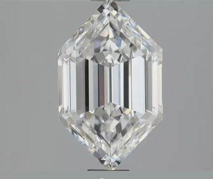 2.06ct E VS1 IGI Certified Elongated Step Cut Hexagon Lab Diamond