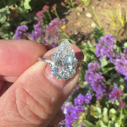 3.73ct E VS1 IGI Certified Antique Cut Pear Lab Diamond