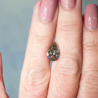 3.08ct Fancy Pinkish Brown VS1 IGI Certified Pear Brilliant Cut Lab Diamond