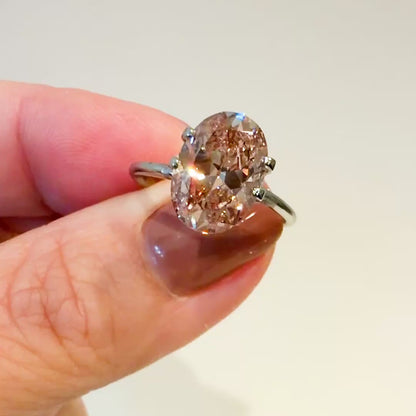 3.21ct Fancy Vivid Pink VS1 Old Mine Cut Oval Lab Diamond