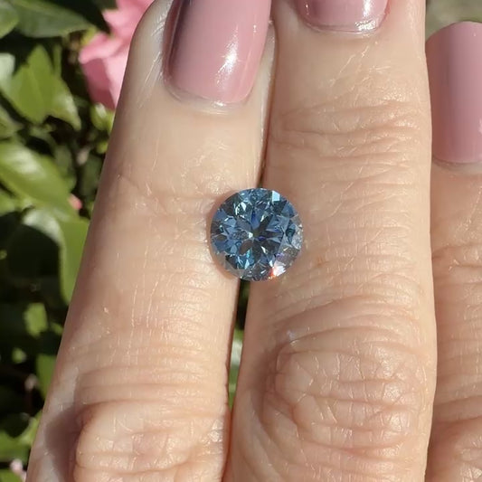 2.91ct Fancy Vivid Blue VS1 IGI Certified Old European Cut Round Lab Diamond