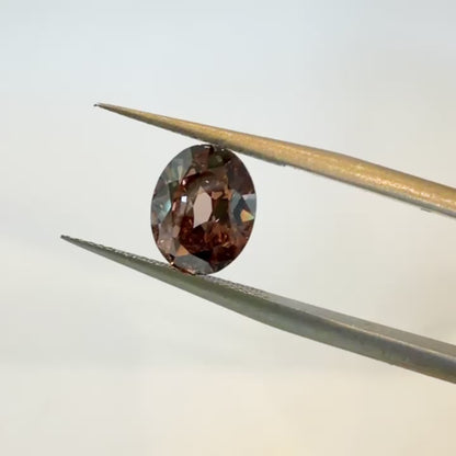 1.84ct Fancy Pinkish Brown VS1 IGI Certified Old Mine Cut Oval Lab Diamond
