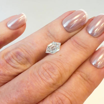 2.06ct E VS1 IGI Certified Elongated Step Cut Hexagon Lab Diamond