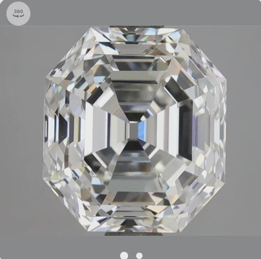 4.26ct F VVS2 Antique Cut Asscher IGI Certified Lab Diamond