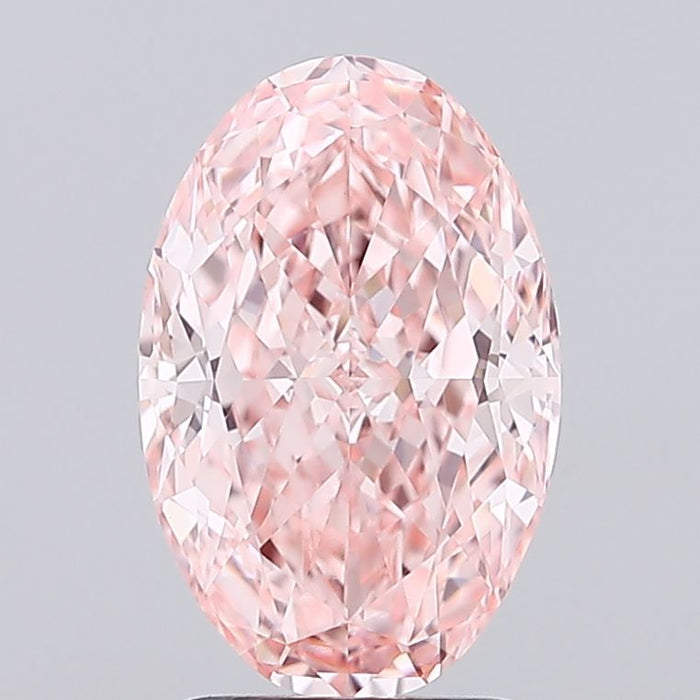 2.57ct Fancy Vivid Pink VVS2 IGI Certified Modified Brilliant Oval Lab Diamond