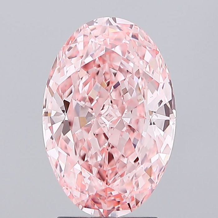 3.01ct Fancy Vivid Pink VS1 IGI Certified Modified Brilliant Oval Lab Diamond